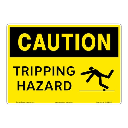 OSHA Compliant Caution/Tripping Hazard Safety Signs Outdoor Weather Tuff Aluminum (S4) 14 X 10